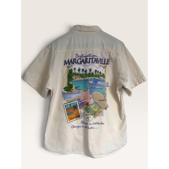 Margaritaville Other - Vintage Jimmy Buffet Margaritaville Shirt Mens Medium Cream Button Front 1995